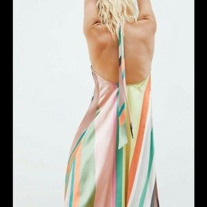 zara halter satin dress